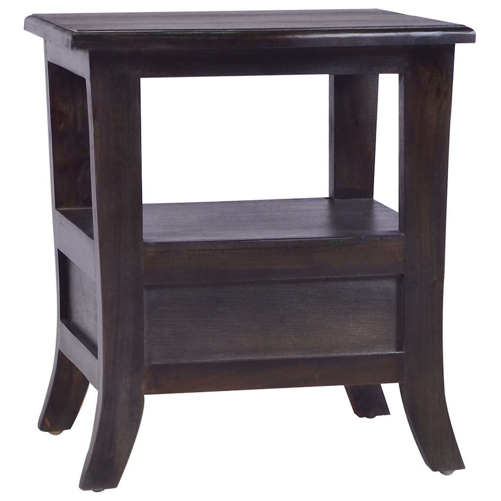vidaXL Bedside Cabinet 40x40x45 cm Solid Mahogany Wood Light Black
