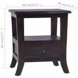 vidaXL Bedside Cabinet 40x40x45 cm Solid Mahogany Wood Light Black