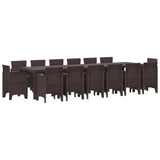 vidaXL Garden Dining Set 15 pcs Anthracite Polyrattan