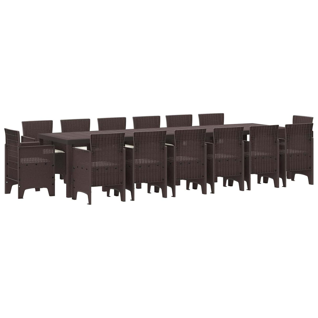 vidaXL Garden Dining Set 15 pcs Anthracite Polyrattan