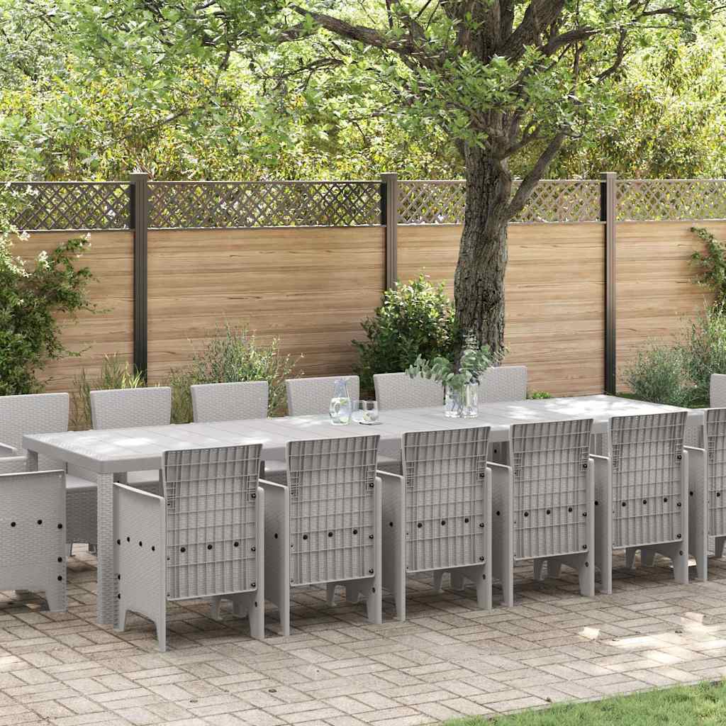 vidaXL Garden Dining Set 15 pcs Anthracite Polyrattan