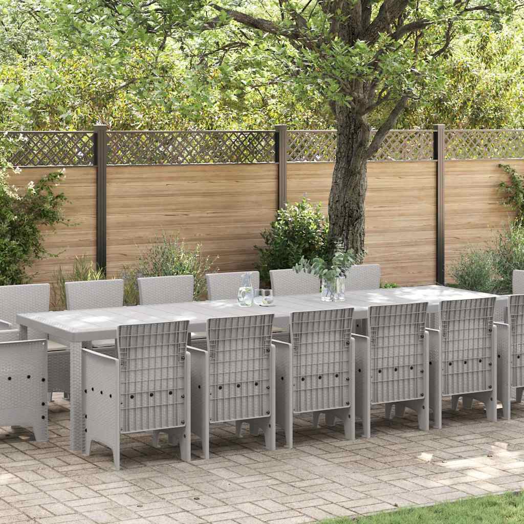 vidaXL Garden Dining Set 15 pcs Anthracite Polyrattan