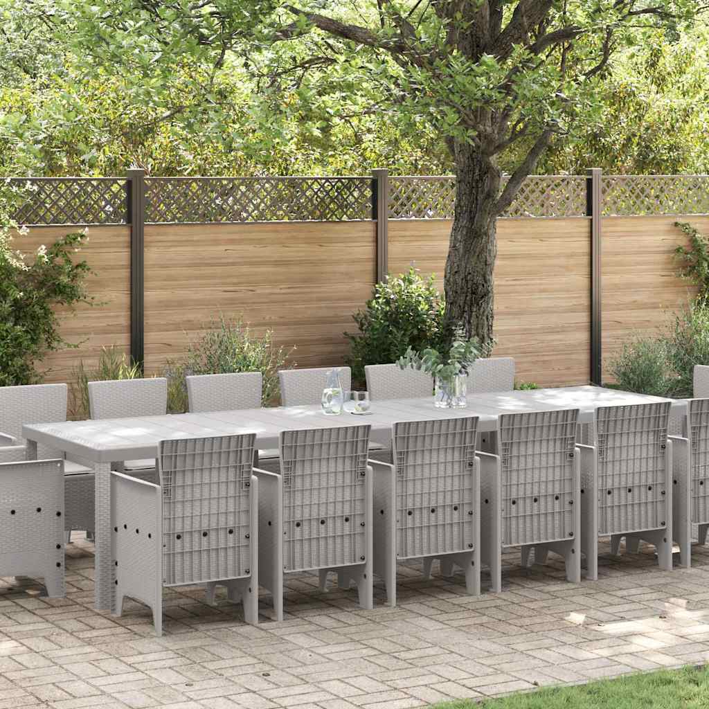 vidaXL Garden Dining Set 15 pcs Anthracite Polyrattan