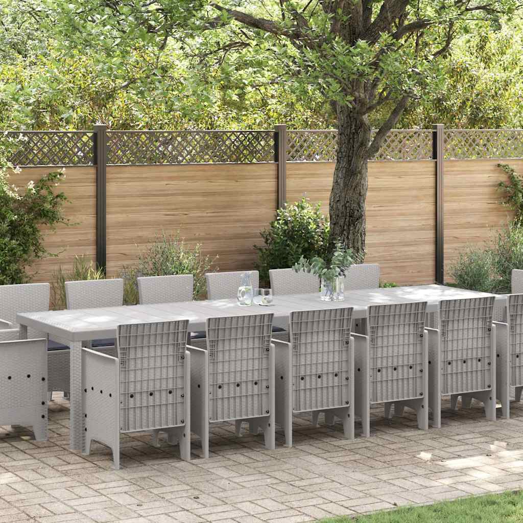 vidaXL Garden Dining Set 15 pcs Anthracite Polyrattan