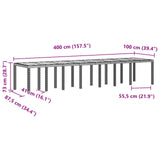 vidaXL Tuin eettafelset met kussens met kussen 17 pcs Antraciet PP