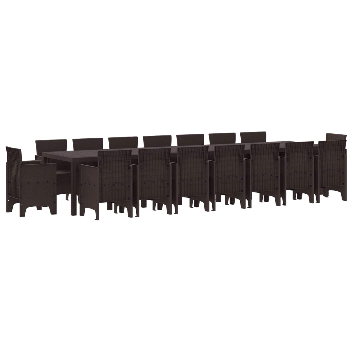 vidaXL Tuin eettafelset met kussens met kussen 17 pcs Antraciet PP