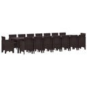 vidaXL Tuin eettafelset met kussens met kussen 17 pcs Antraciet PP