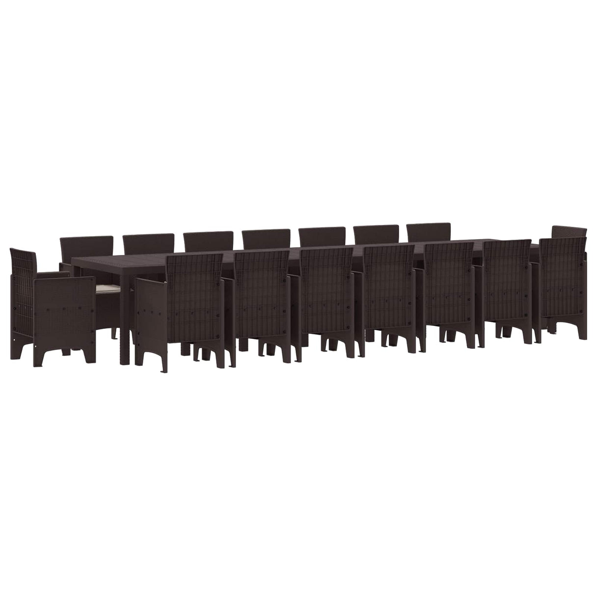 vidaXL Tuin eettafelset met kussens met kussen 17 pcs Antraciet PP
