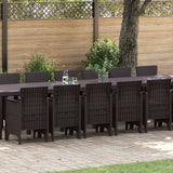 vidaXL Tuin eettafelset met kussens met kussen 17 pcs Antraciet PP