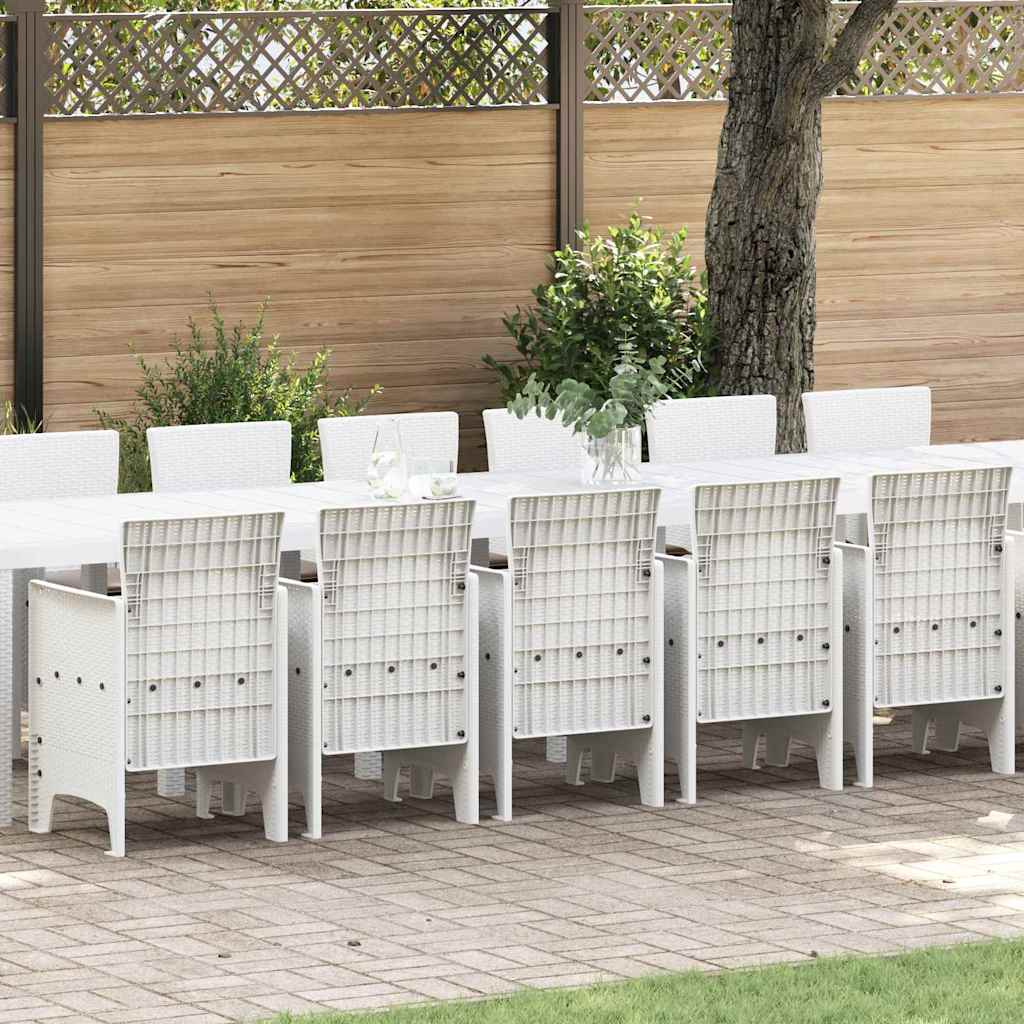 vidaXL Tuin eettafelset met kussens met kussen 17 pcs Antraciet PP