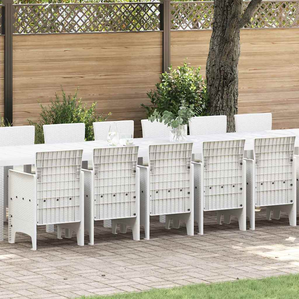 vidaXL Tuin eettafelset met kussens met kussen 17 pcs Antraciet PP