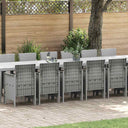 vidaXL Tuin eettafelset met kussens met kussen 17 pcs Antraciet PP