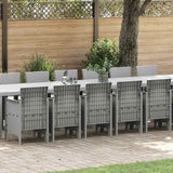 vidaXL Tuin eettafelset met kussens met kussen 17 pcs Antraciet PP