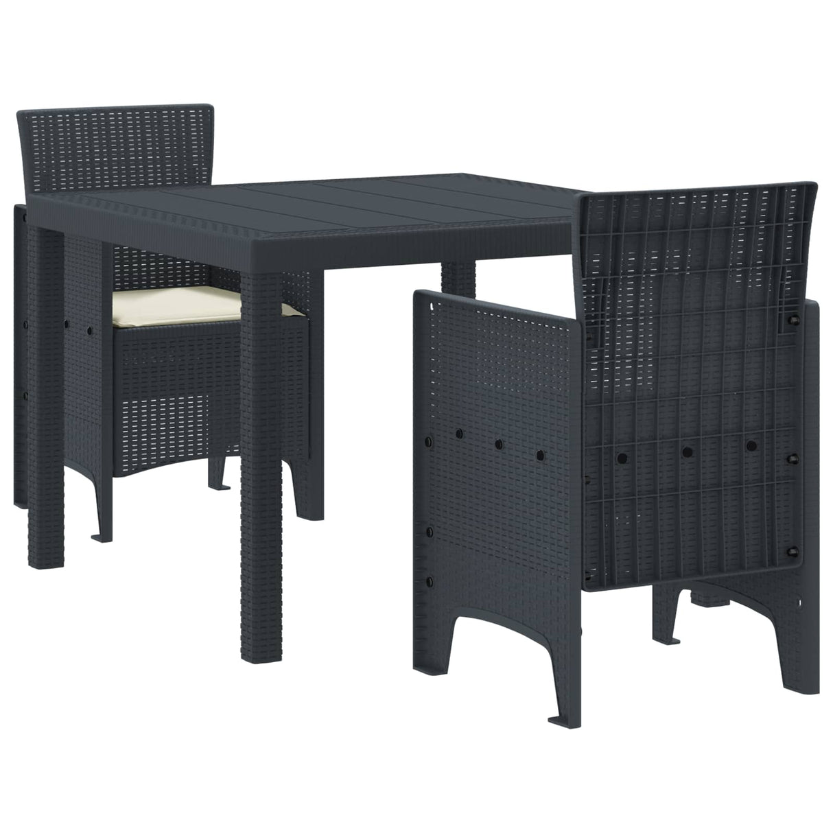 vidaXL Tuin Eettafel Set 5 pcs Antraciet Polypropyleen