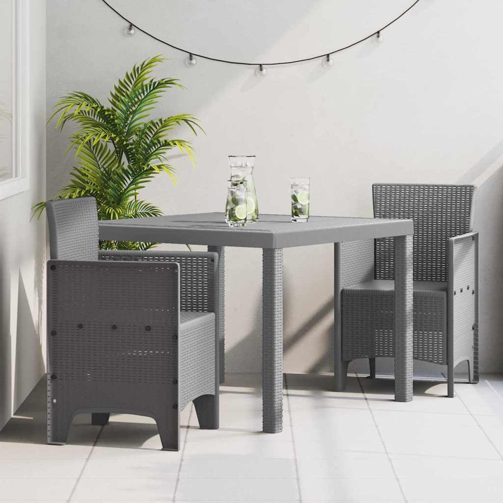 vidaXL Tuin Eettafel Set 5 pcs Antraciet Polypropyleen