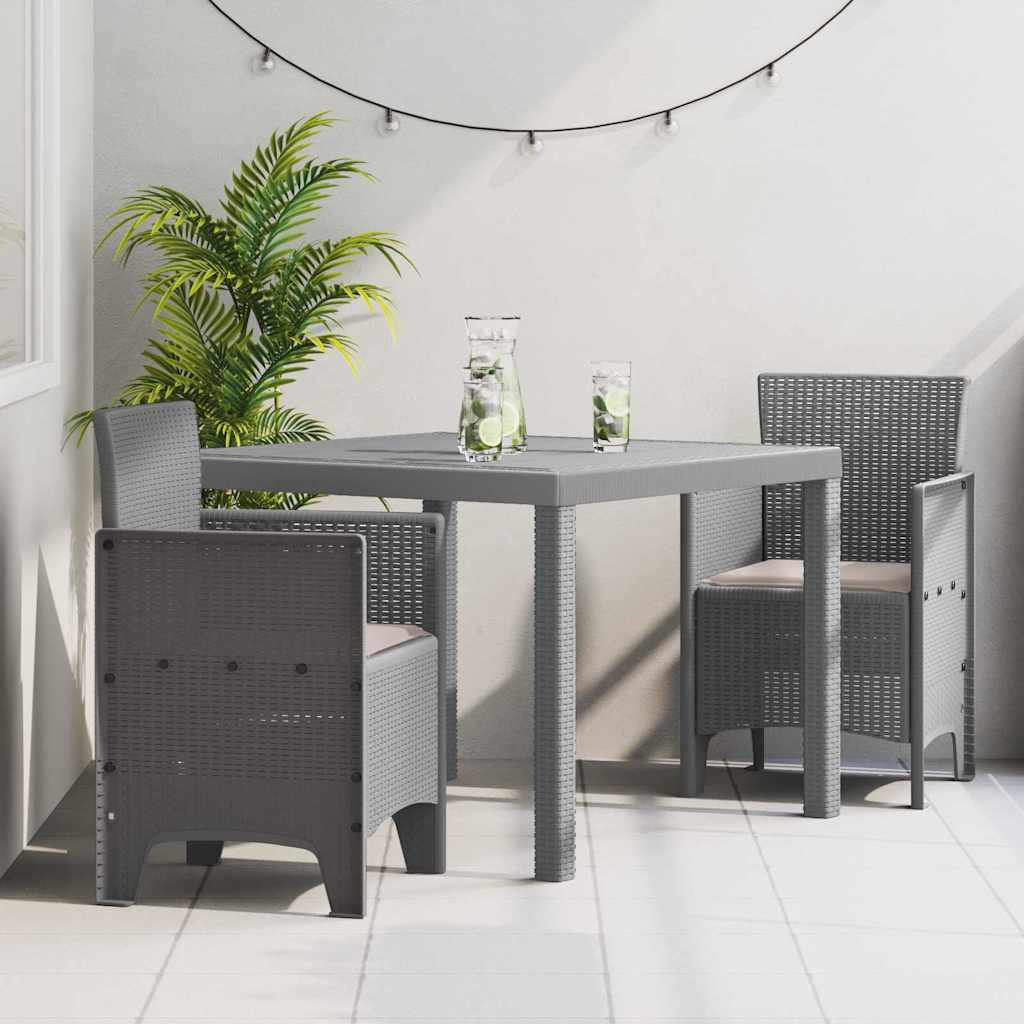 vidaXL Tuin Eettafel Set 5 pcs Antraciet Polypropyleen