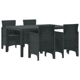 vidaXL Tuin Eettafel Set 7 pcs Antraciet Polt riet
