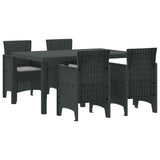 vidaXL Tuin Eettafel Set 7 pcs Antraciet Polt riet