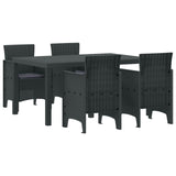 vidaXL Tuin Eettafel Set 7 pcs Antraciet Polt riet