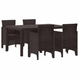 vidaXL Tuin Eettafel Set 7 pcs Antraciet Polt riet