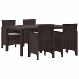 vidaXL Tuin Eettafel Set 7 pcs Antraciet Polt riet