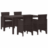 vidaXL Tuin Eettafel Set 7 pcs Antraciet Polt riet