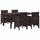 vidaXL Tuin Eettafel Set 7 pcs Antraciet Polt riet