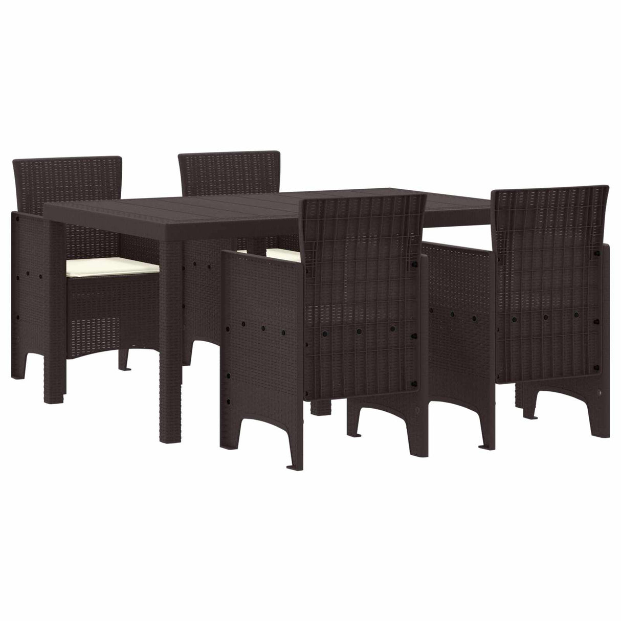 vidaXL Tuin Eettafel Set 7 pcs Antraciet Polt riet