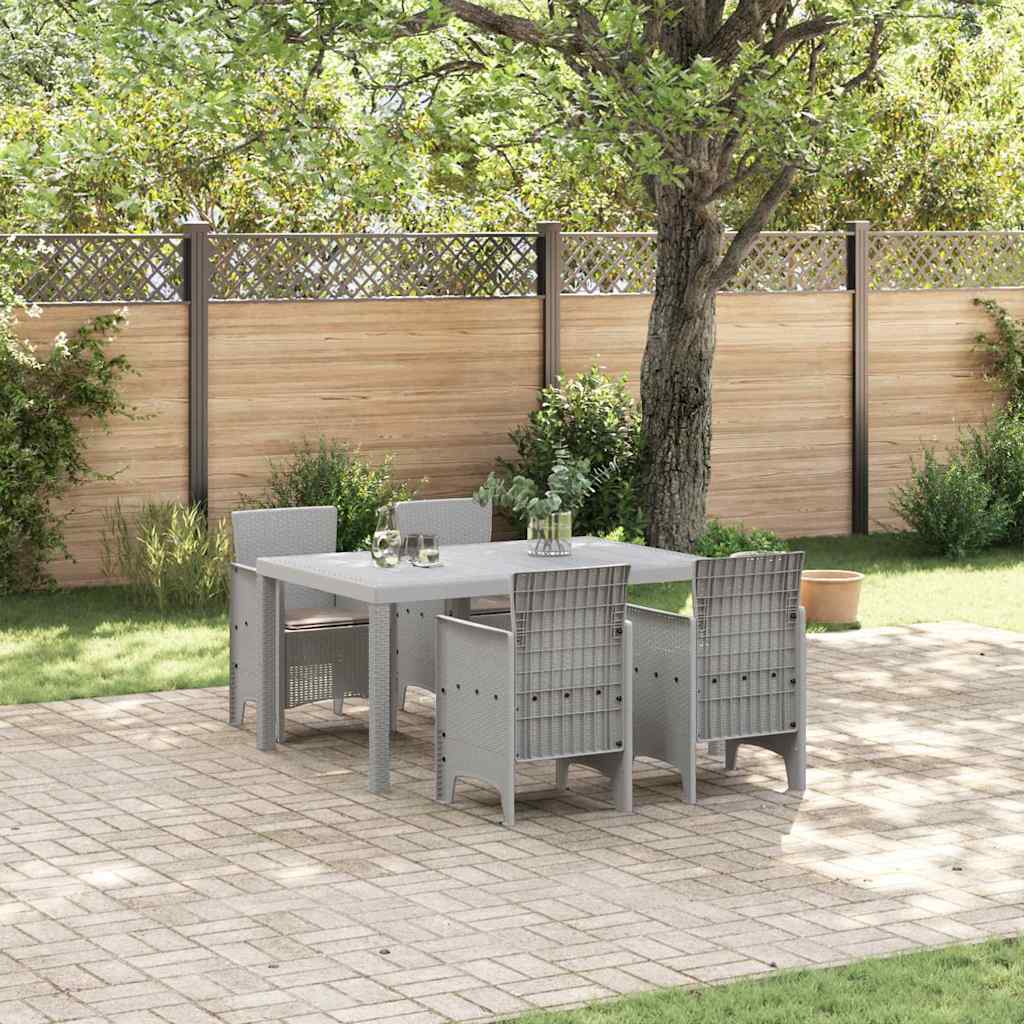 vidaXL Tuin Eettafel Set 7 pcs Antraciet Polt riet