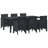 vidaXL Tuin Eettafel Set 9 pcs Antraciet Polypropyleen