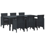 vidaXL Tuin Eettafel Set 9 pcs Antraciet Polypropyleen