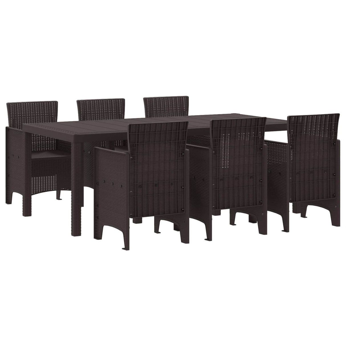 vidaXL Tuin Eettafel Set 9 pcs Antraciet Polypropyleen