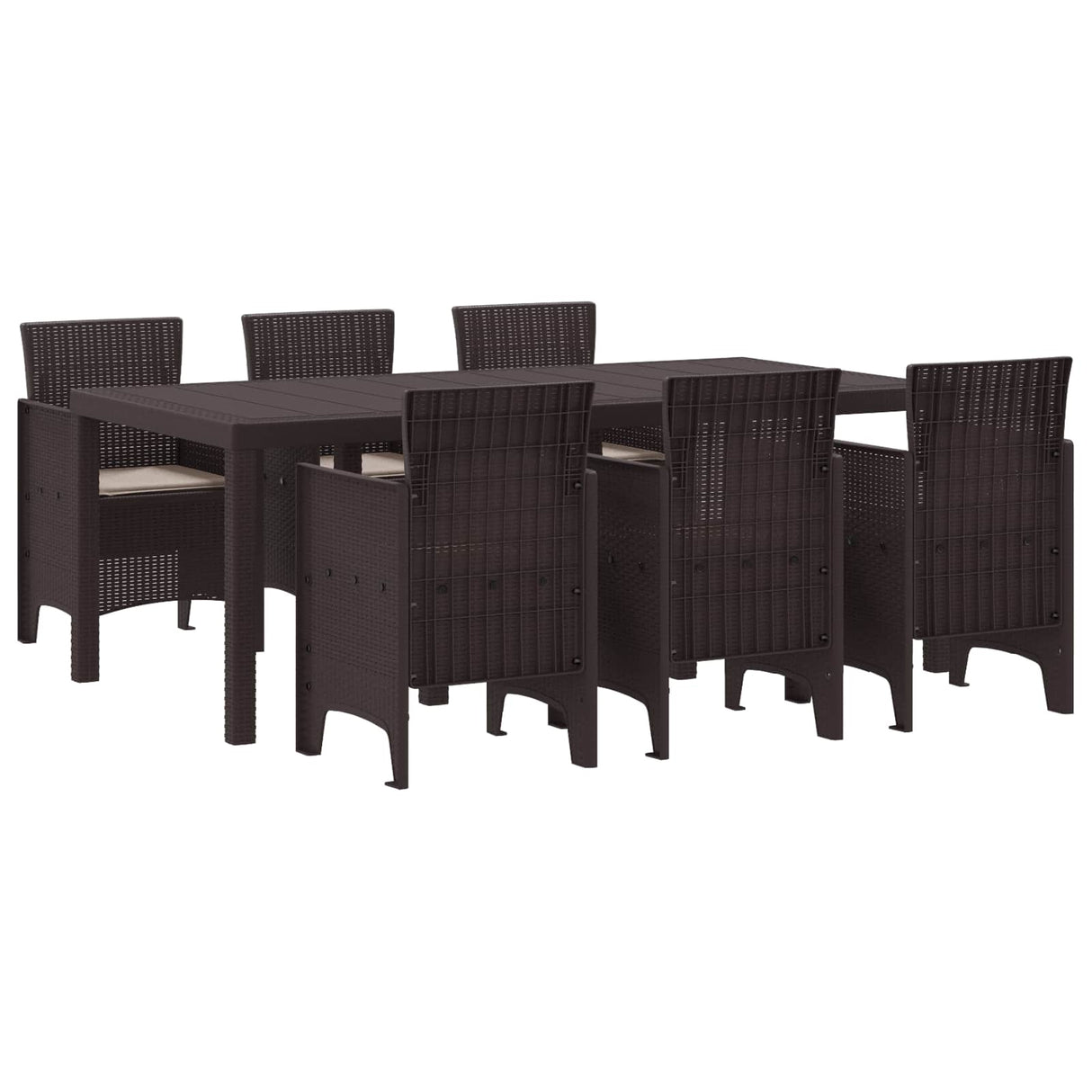 vidaXL Tuin Eettafel Set 9 pcs Antraciet Polypropyleen
