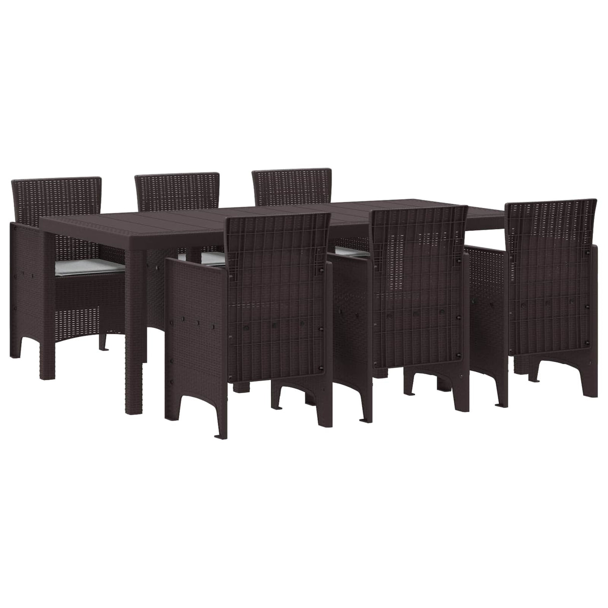 vidaXL Tuin Eettafel Set 9 pcs Antraciet Polypropyleen