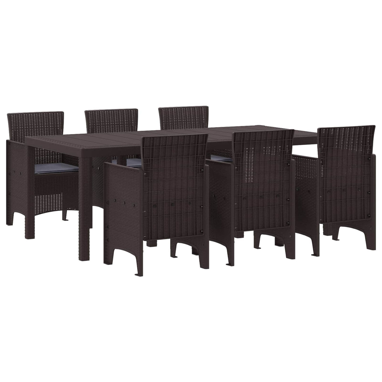 vidaXL Tuin Eettafel Set 9 pcs Antraciet Polypropyleen