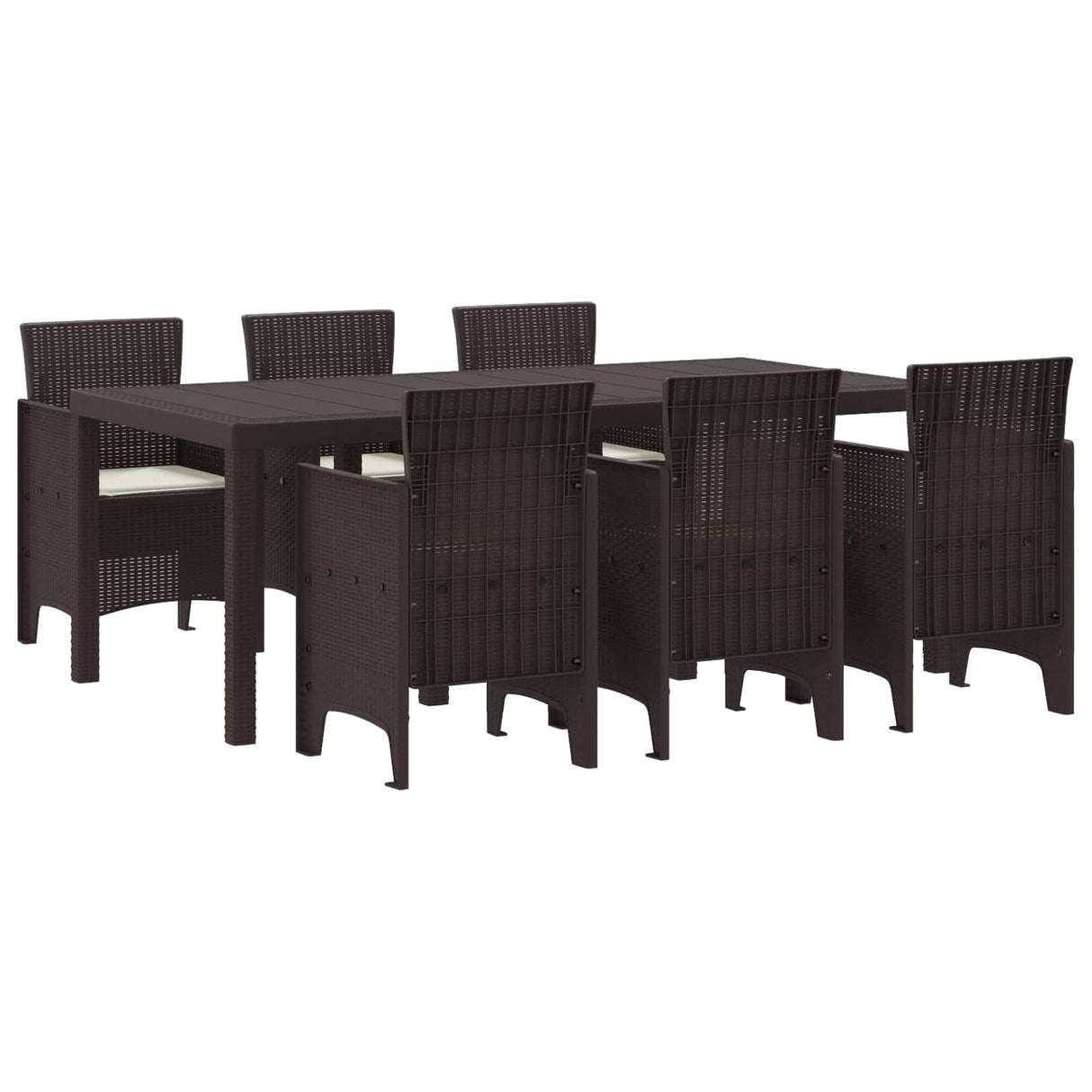 vidaXL Tuin Eettafel Set 9 pcs Antraciet Polypropyleen