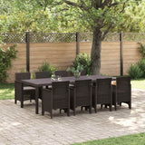 vidaXL Tuin Eettafel Set 11 pcs Antraciet Polypropyleen