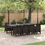 vidaXL Tuin Eettafel Set 11 pcs Antraciet Polypropyleen