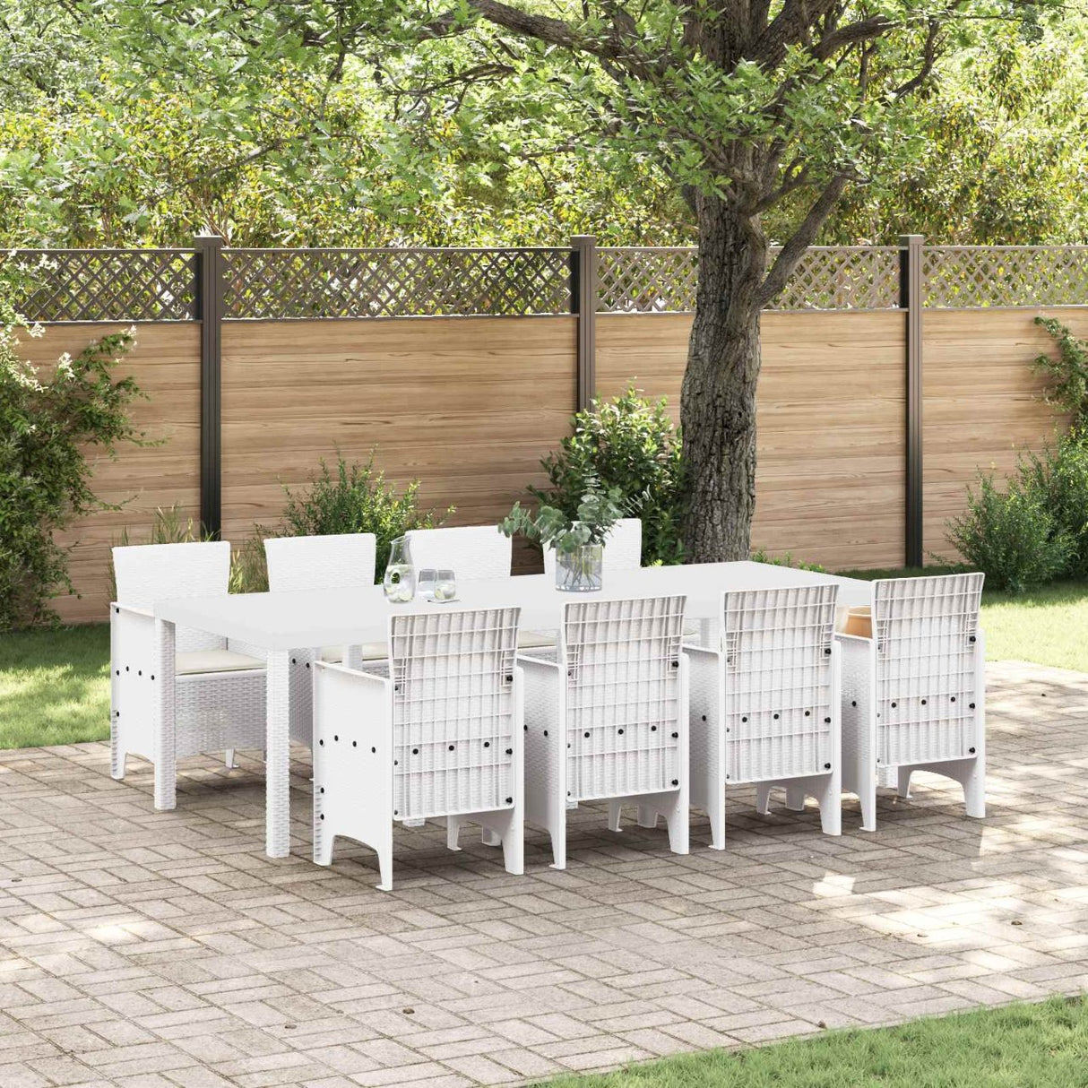 vidaXL Tuin Eettafel Set 11 pcs Antraciet Polypropyleen