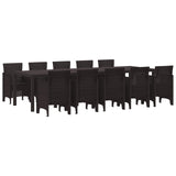 vidaXL Tuin Eettafel Set 13 pcs Antraciet Kunststof