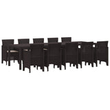 vidaXL Tuin Eettafel Set 13 pcs Antraciet Kunststof