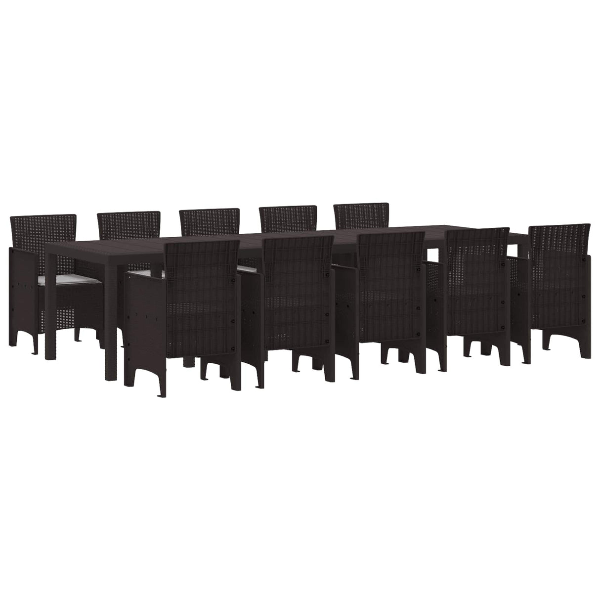 vidaXL Tuin Eettafel Set 13 pcs Antraciet Kunststof