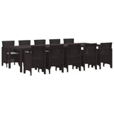 vidaXL Tuin Eettafel Set 13 pcs Antraciet Kunststof