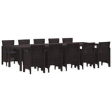 vidaXL Tuin Eettafel Set 13 pcs Antraciet Kunststof