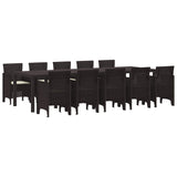vidaXL Tuin Eettafel Set 13 pcs Antraciet Kunststof