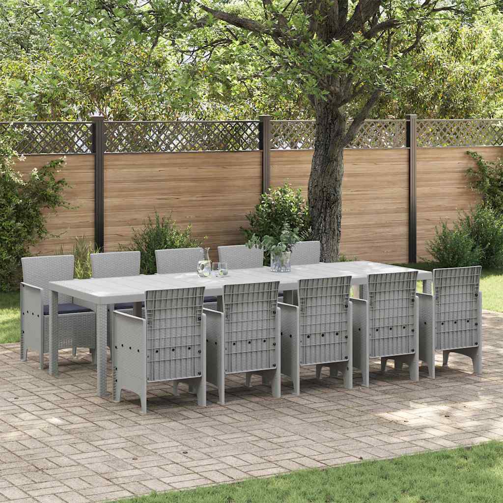 vidaXL Tuin Eettafel Set 13 pcs Antraciet Kunststof