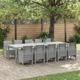 vidaXL Tuin Eettafel Set 13 pcs Antraciet Kunststof