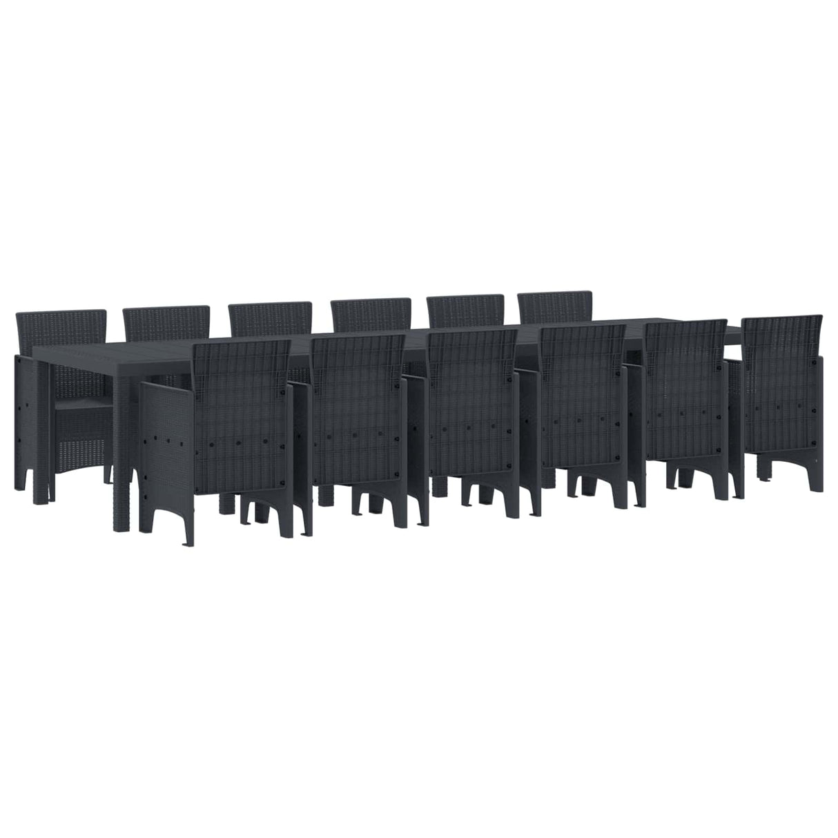 vidaXL Garden Dining Set 15 pcs Anthracite Polyrattan