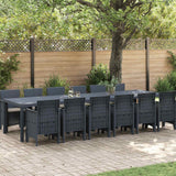 vidaXL Garden Dining Set 15 pcs Anthracite Polyrattan