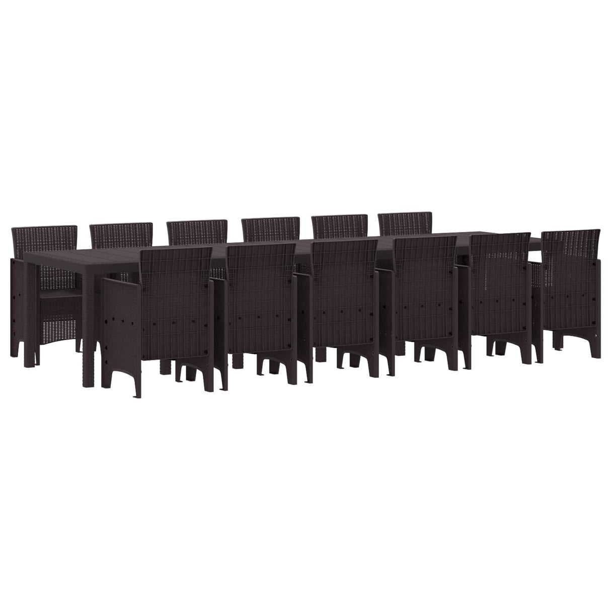 vidaXL Garden Dining Set 15 pcs Anthracite Polyrattan